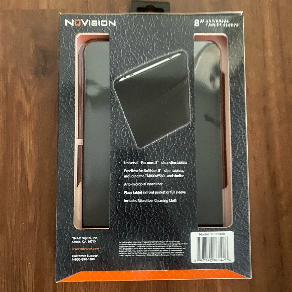 Tablet Sleeve 8” Black SL800BK NuVision‎ Universal NEW! FITS MOST SLIM Tablets